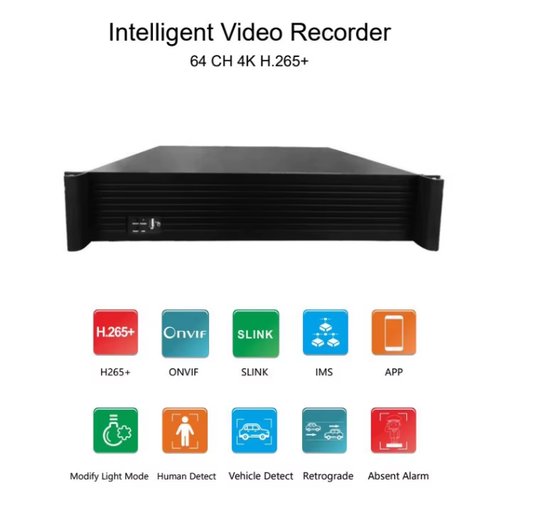 64CH NVR Ultra 4K H.265 Intelligent CCTV Network Video Recorder 9HDD Security IP Camera Video Surveillance Nvr